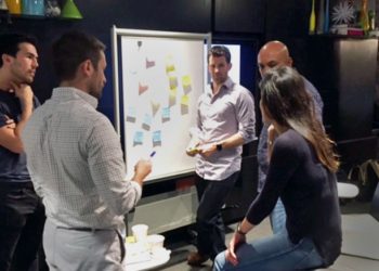 Citi employees brainstorming during a D10X workshop