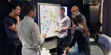 Citi employees brainstorming during a D10X workshop