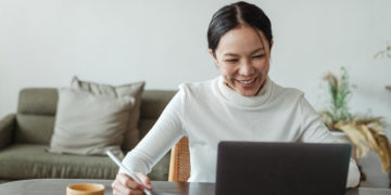 Photo by Ketut Subiyanto from Pexels: https://www.pexels.com/photo/woman-working-at-home-and-making-video-call-on-laptop-4474047/