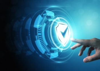 Protection network security computer and safe your data concept. Digital crime by an anonymous hacker