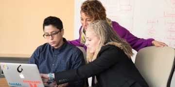 Photo by Christina Morillo: https://www.pexels.com/photo/closeup-photo-of-three-person-looking-at-macbook-air-1181376/