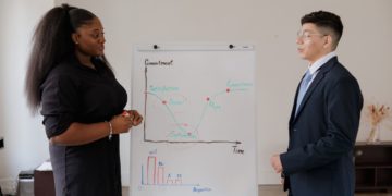 Photo by RODNAE Productions: https://www.pexels.com/photo/man-and-woman-having-a-discussion-near-a-whiteboard-9034714/