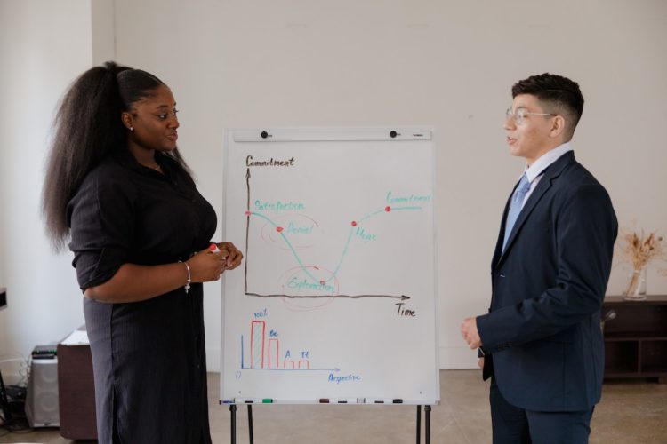 Photo by RODNAE Productions: https://www.pexels.com/photo/man-and-woman-having-a-discussion-near-a-whiteboard-9034714/