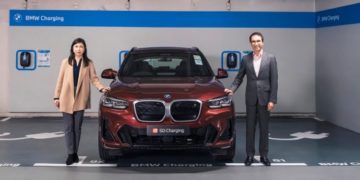 : (Left to right) Helen Lau, deputy director and head of Hong Kong business operation at Hang Lung Properties and Eric Leung, head of mobility solutions at Sime Darby Motor Group
