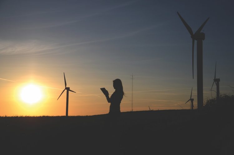 Photo by Richard Dacker: https://www.pexels.com/photo/silhouette-of-woman-holding-book-near-windmills-636335/