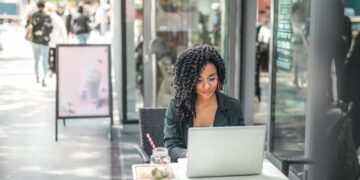 Photo by Andrea Piacquadio: https://www.pexels.com/photo/ethnic-young-woman-using-laptop-while-having-tasty-beverage-in-modern-street-cafe-3768894/