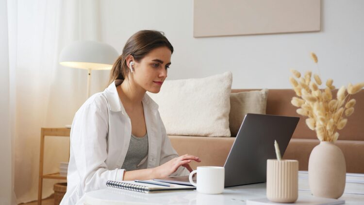 Photo by Artem Podrez: https://www.pexels.com/photo/thoughtful-woman-with-earbuds-using-laptop-4492161/