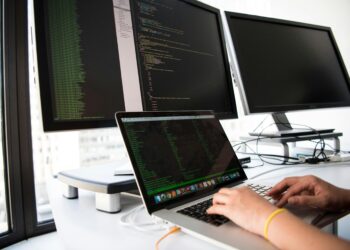 Photo by Christina Morillo: https://www.pexels.com/photo/close-up-photo-of-person-typing-on-laptop-1181675/ developer computer